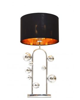 LAMPA NOCNA GLAMOUR CZARNO-CHROMOWANA SELARI LUMINA DECO