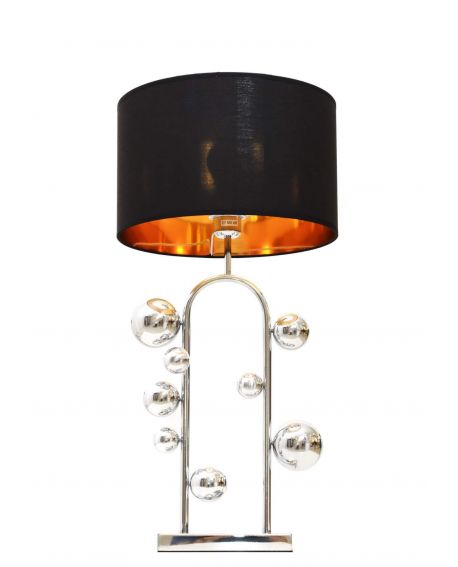 LAMPA NOCNA GLAMOUR CZARNO-CHROMOWANA SELARI LUMINA DECO