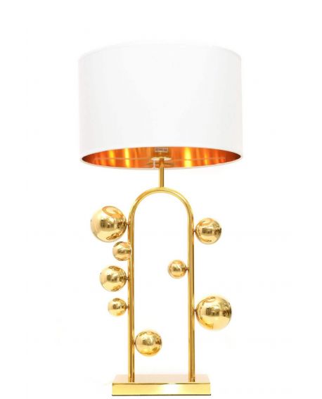 LAMPA NOCNA GLAMOUR BIAŁO-ZŁOTA SELARI LUMINA DECO
