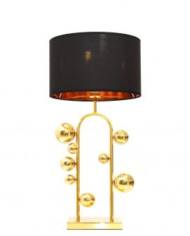 LAMPA NOCNA GLAMOUR CZARNO-ZŁOTA SELARI LUMINA DECO