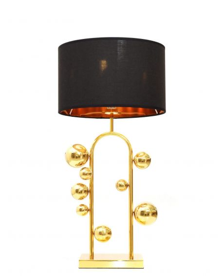LAMPA NOCNA GLAMOUR CZARNO-ZŁOTA SELARI LUMINA DECO