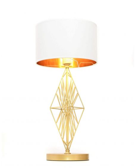 LAMPA NOCNA GLAMOUR BIAŁO-ZŁOTA SALVARI LUMINA DECO