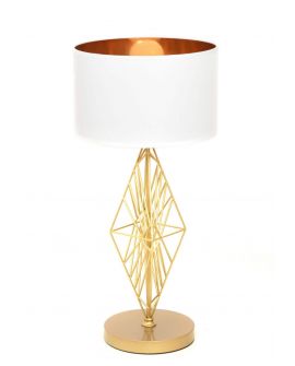 LAMPA NOCNA GLAMOUR BIAŁO-ZŁOTA SALVARI LUMINA DECO