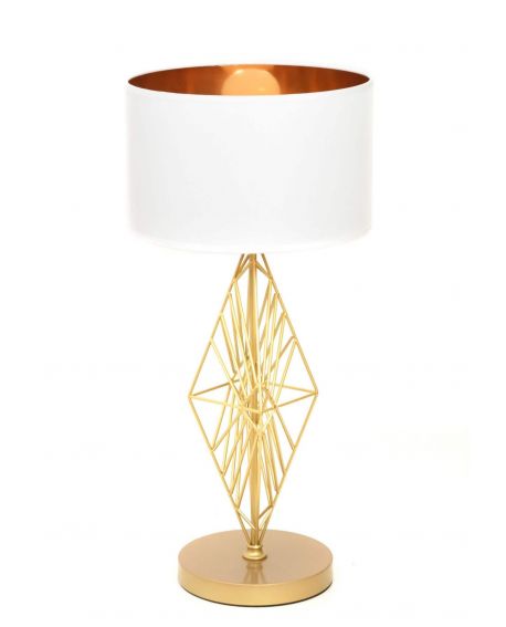 LAMPA NOCNA GLAMOUR BIAŁO-ZŁOTA SALVARI LUMINA DECO