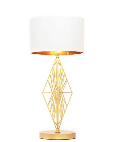 LAMPA NOCNA GLAMOUR BIAŁO-ZŁOTA SALVARI LUMINA DECO