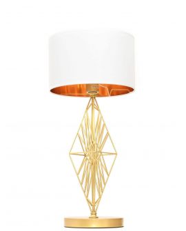 LAMPA NOCNA GLAMOUR BIAŁO-ZŁOTA SALVARI LUMINA DECO