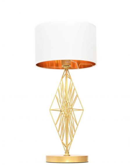 LAMPA NOCNA GLAMOUR BIAŁO-ZŁOTA SALVARI LUMINA DECO
