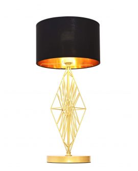 LAMPA NOCNA GLAMOUR CZARNO-ZŁOTA SALVARI LUMINA DECO