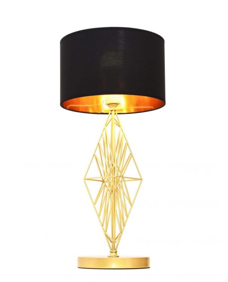 LAMPA NOCNA GLAMOUR CZARNO-ZŁOTA SALVARI LUMINA DECO