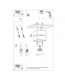 Plafon LOBO czarny Sollux SL.0207