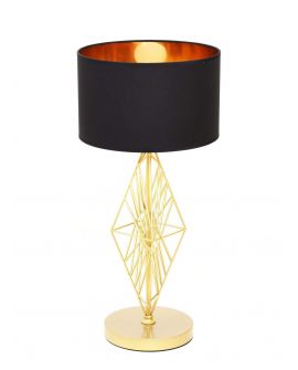 LAMPA NOCNA GLAMOUR CZARNO-ZŁOTA SALVARI LUMINA DECO