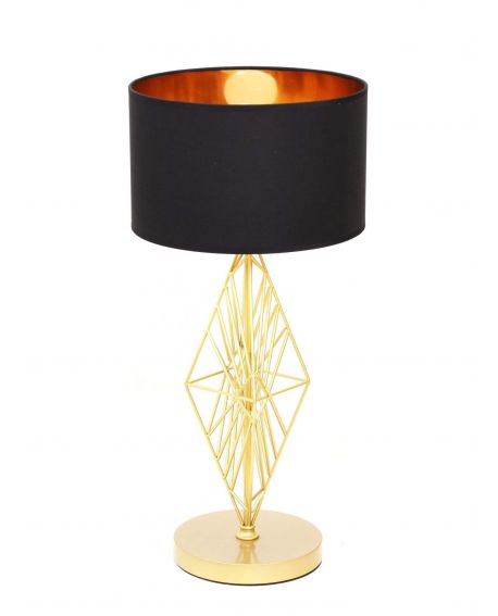 LAMPA NOCNA GLAMOUR CZARNO-ZŁOTA SALVARI LUMINA DECO