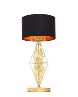 LAMPA NOCNA GLAMOUR CZARNO-ZŁOTA SALVARI LUMINA DECO