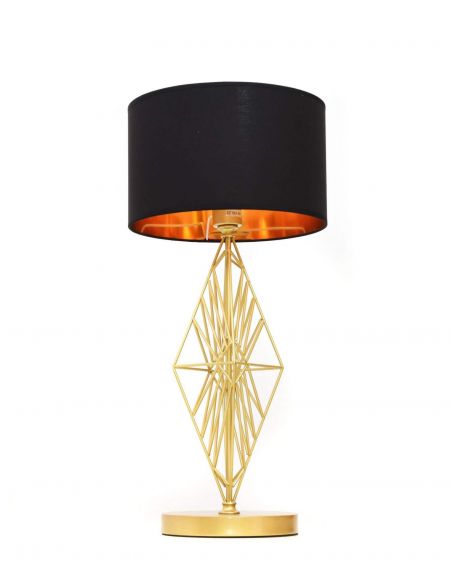 LAMPA NOCNA GLAMOUR CZARNO-ZŁOTA SALVARI LUMINA DECO
