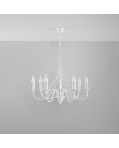 Żyrandol MINERWA 7 biały Sollux SL.0215
