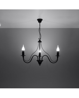Żyrandol MINERWA 3 czarny Sollux SL.0217