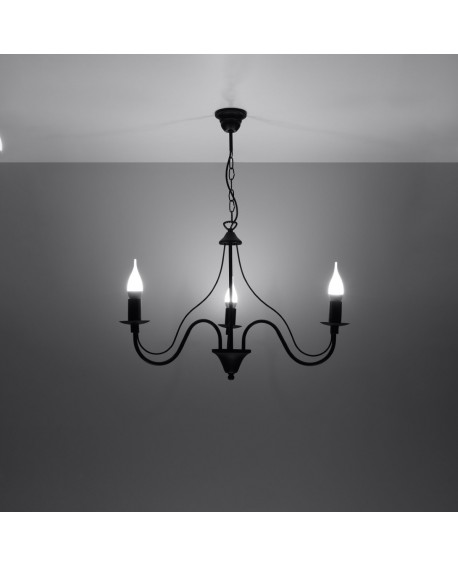 Żyrandol MINERWA 3 czarny Sollux SL.0217