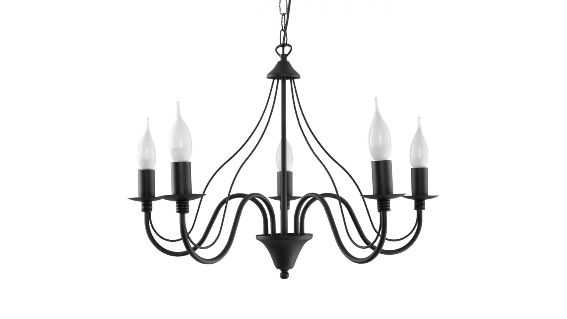 Żyrandol MINERWA 5 czarny Sollux SL.0218