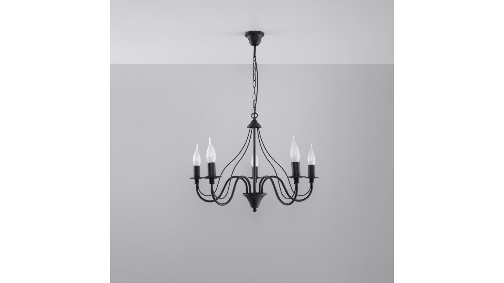 Żyrandol MINERWA 5 czarny Sollux SL.0218