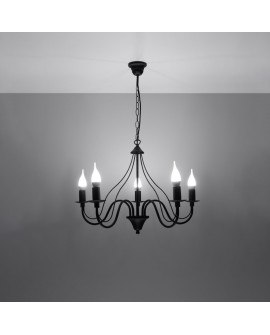 Żyrandol MINERWA 5 czarny Sollux SL.0218
