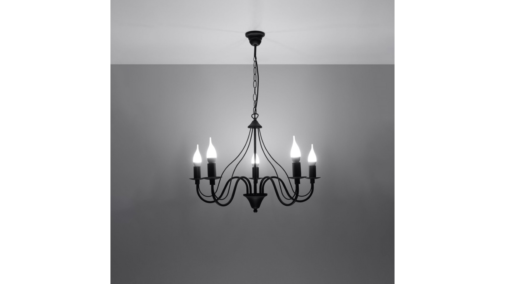 Żyrandol MINERWA 5 czarny Sollux SL.0218
