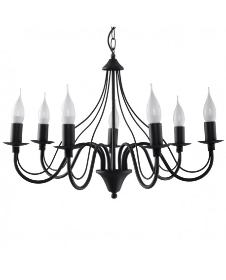 Żyrandol MINERWA 7 czarny Sollux SL.0219