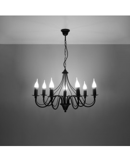 Żyrandol MINERWA 7 czarny Sollux SL.0219