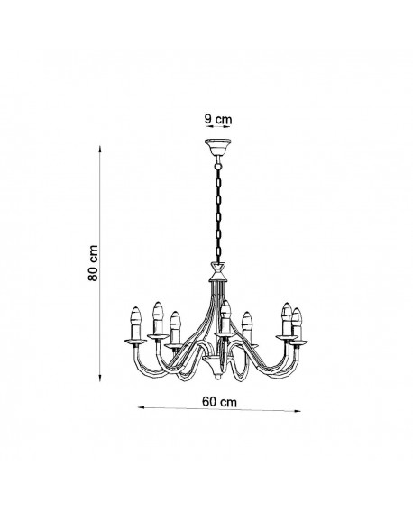 Żyrandol MINERWA 7 czarny Sollux SL.0219