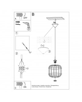 Lampa wisząca CELTA biała Sollux SL.0295