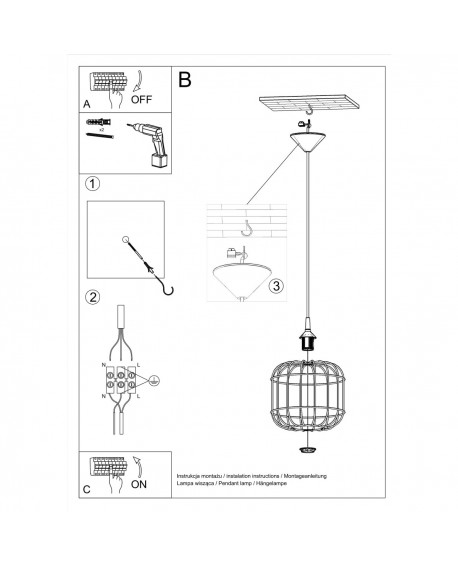 Lampa wisząca CELTA biała Sollux SL.0295