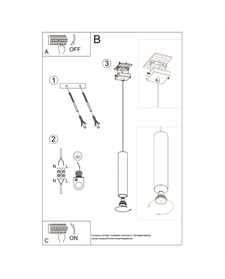 Lampa wisząca LAGOS 1 biały Sollux SL.0323