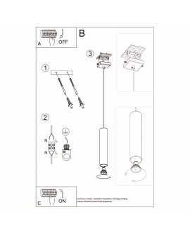 Lampa wisząca LAGOS 1 czarny Sollux SL.0327