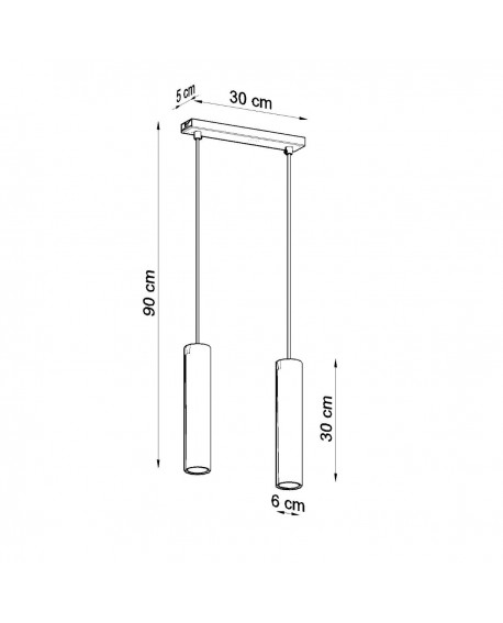 Lampa wisząca LAGOS 2 czarny Sollux SL.0328