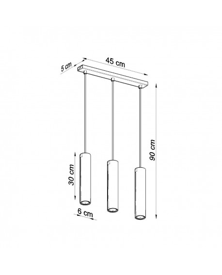 Lampa wisząca LAGOS 3L czarny Sollux SL.0329