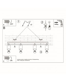 Plafon RING 4L biały Sollux SL.0331