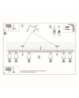 Plafon RING 6L biały Sollux SL.0333