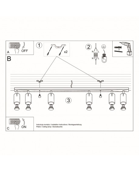 Plafon RING 6L biały Sollux SL.0333