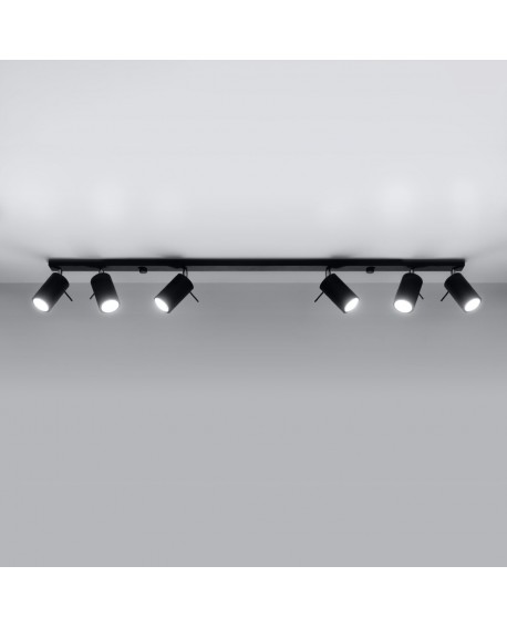 Plafon RING 6L czarny Sollux SL.0334