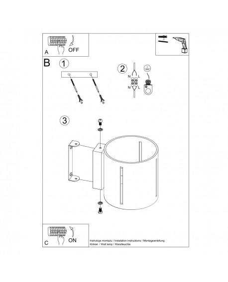 Kinkiet INEZ szary Sollux SL.0354