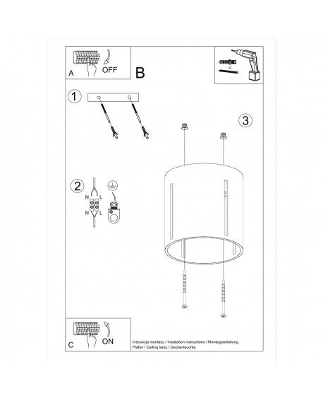 Plafon INEZ biały Sollux SL.0355