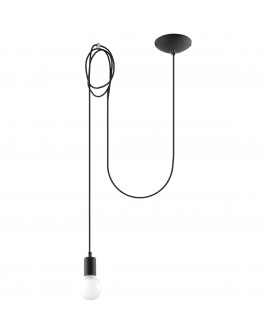 Lampa wisząca EDISON 1 LONG czarny Sollux SL.0369