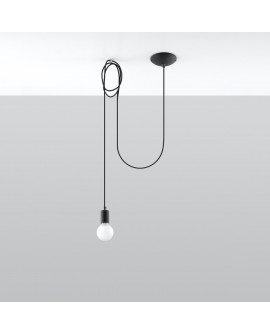 Lampa wisząca EDISON 1 LONG czarny Sollux SL.0369