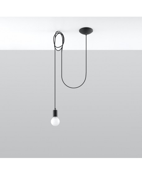 Lampa wisząca EDISON 1 LONG czarny Sollux SL.0369