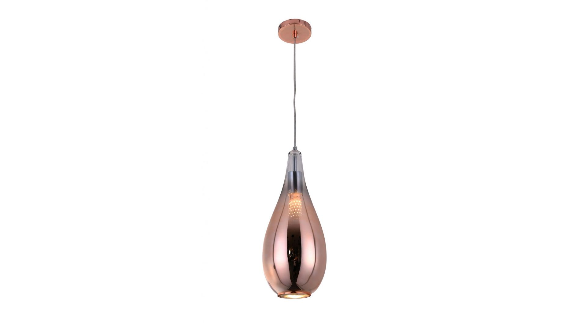 NOWOCZESNA LAMPA WISZĄCA SZKLANA RÓŻOWO-ZŁOTA LAURIS LUMINA DECO
