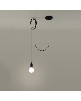 Lampa wisząca EDISON 1 LONG czarny Sollux SL.0369