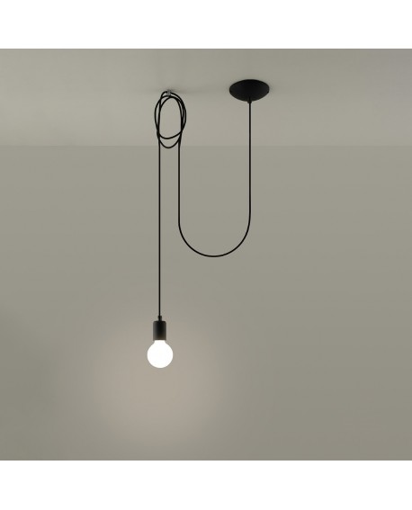 Lampa wisząca EDISON 1 LONG czarny Sollux SL.0369