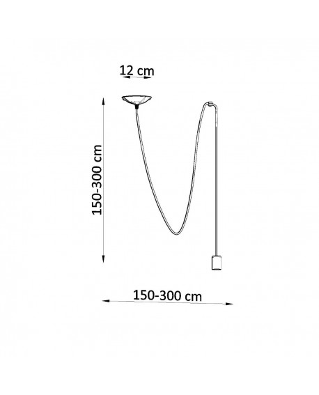 Lampa wisząca EDISON 1 LONG czarny Sollux SL.0369