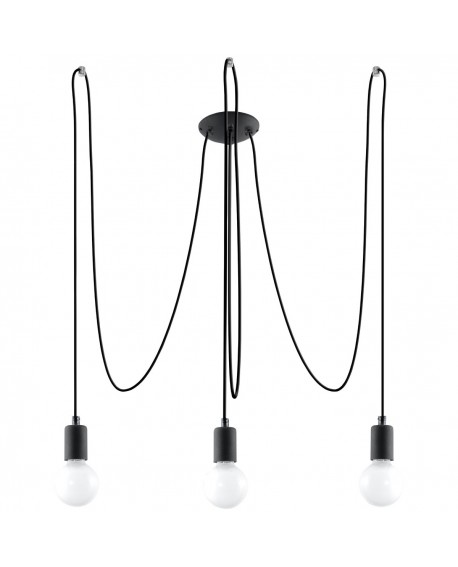 Żyrandol EDISON 3 czarny Sollux SL.0370