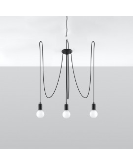 Żyrandol EDISON 3 czarny Sollux SL.0370