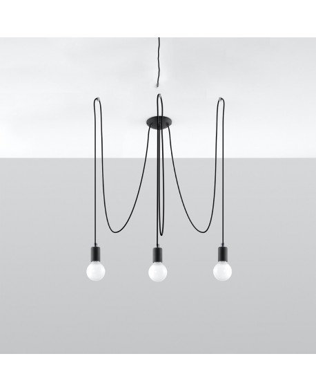 Żyrandol EDISON 3 czarny Sollux SL.0370